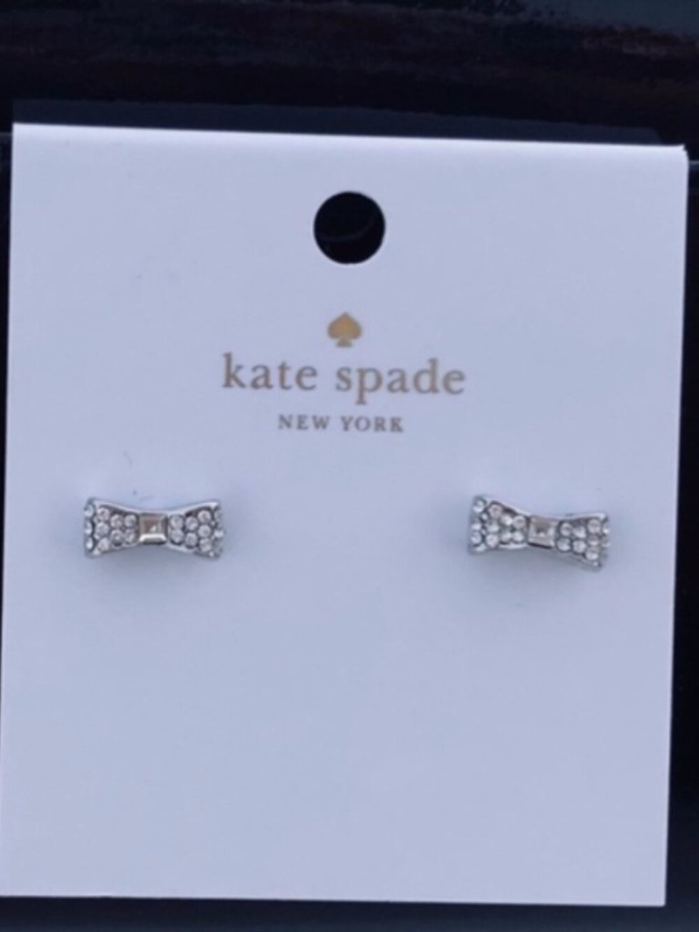 NWT~KATE SPADE~"Ready to Bow" Pave Silver Studs
